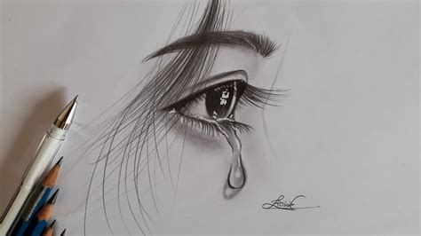 How to draw teardrops with pencil